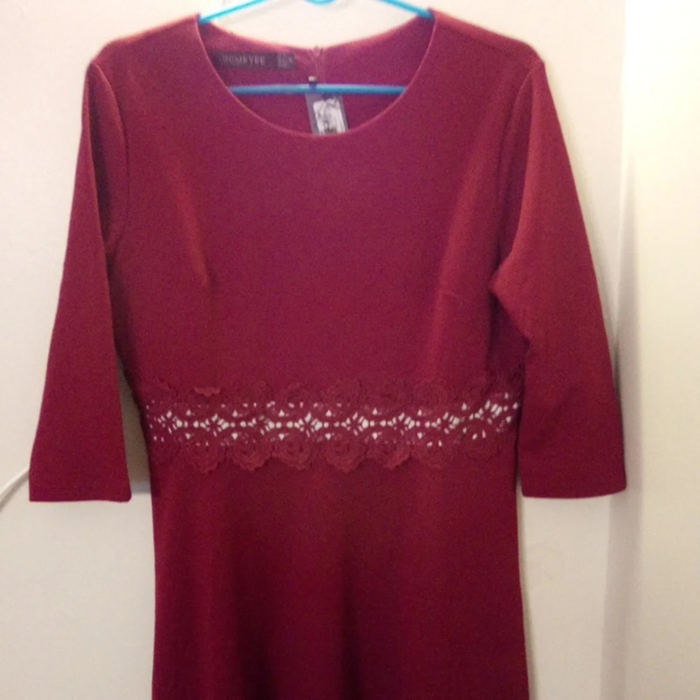 HOMEYEE DRESS  NEW SIZE 2XL BURGUNDY - Picture 6 of 10